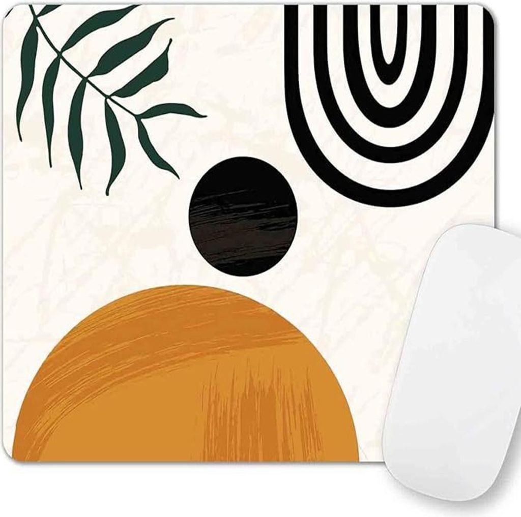 INF Abstraktes Design Naturkautschuk Mauspad - Rutschfest, genähter Rand