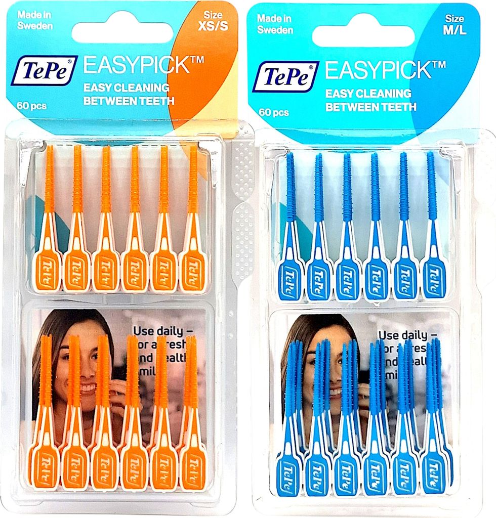 TePe Easy Pick M/L Blau und TePe Easy Pick XS/ S Orange je 60 Stück