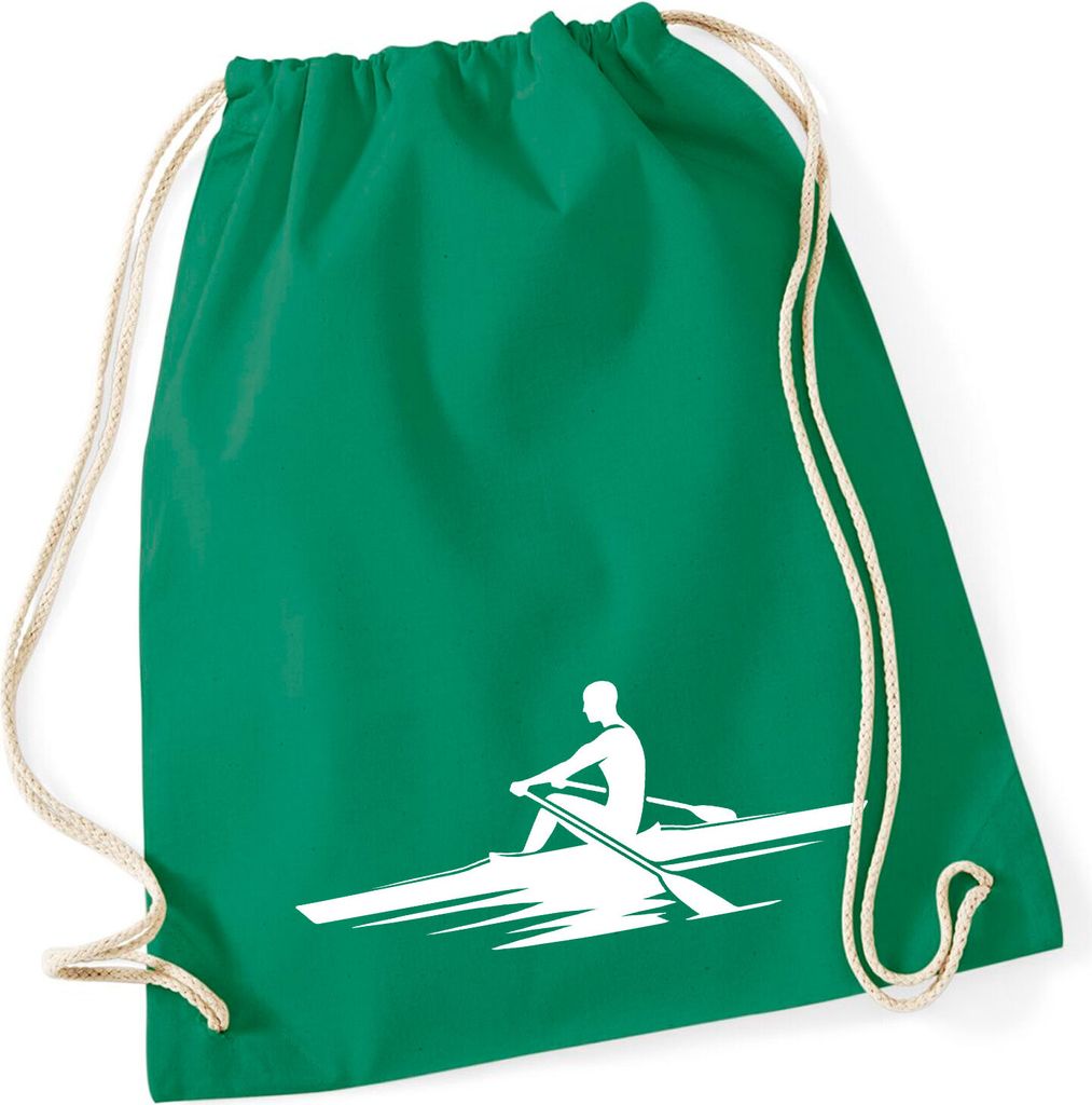 Huuraa Turnbeutel Rudern Rowing 12 Liter Kelly Green Baumwolle Rucksack Geschenkidee