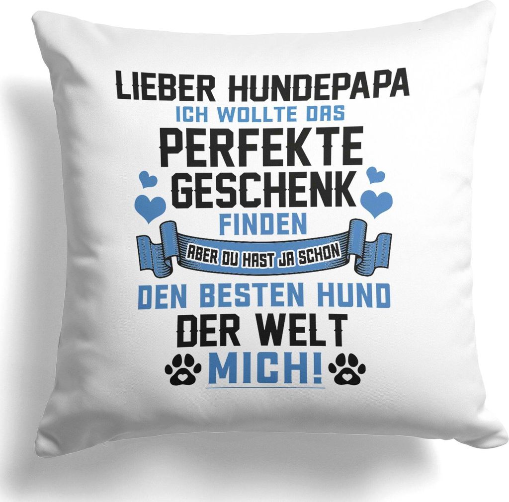 22Feels Hundepapa Geschenk Herrchen Hund Kissen Deko Männer Vatertag Geburtstag Weihnachten Hundeliebe Dekoration Couch Welpe Sofa Wohnaccessoire ...