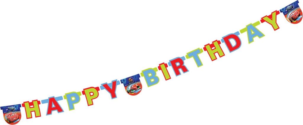 Procos 3576 - Disney Cars 2 - Happy Birthday Letter Banner 2,2m