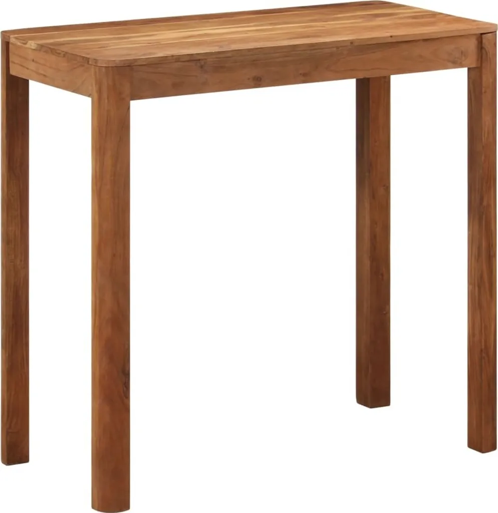 Table haute acacia massif miel 110x55x106 cm, meuble bois robuste