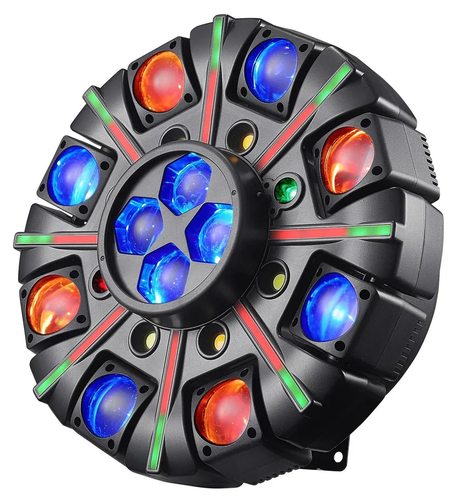 Projecteur DMX multicolore 18 LED noir - Éclairage de scène robuste