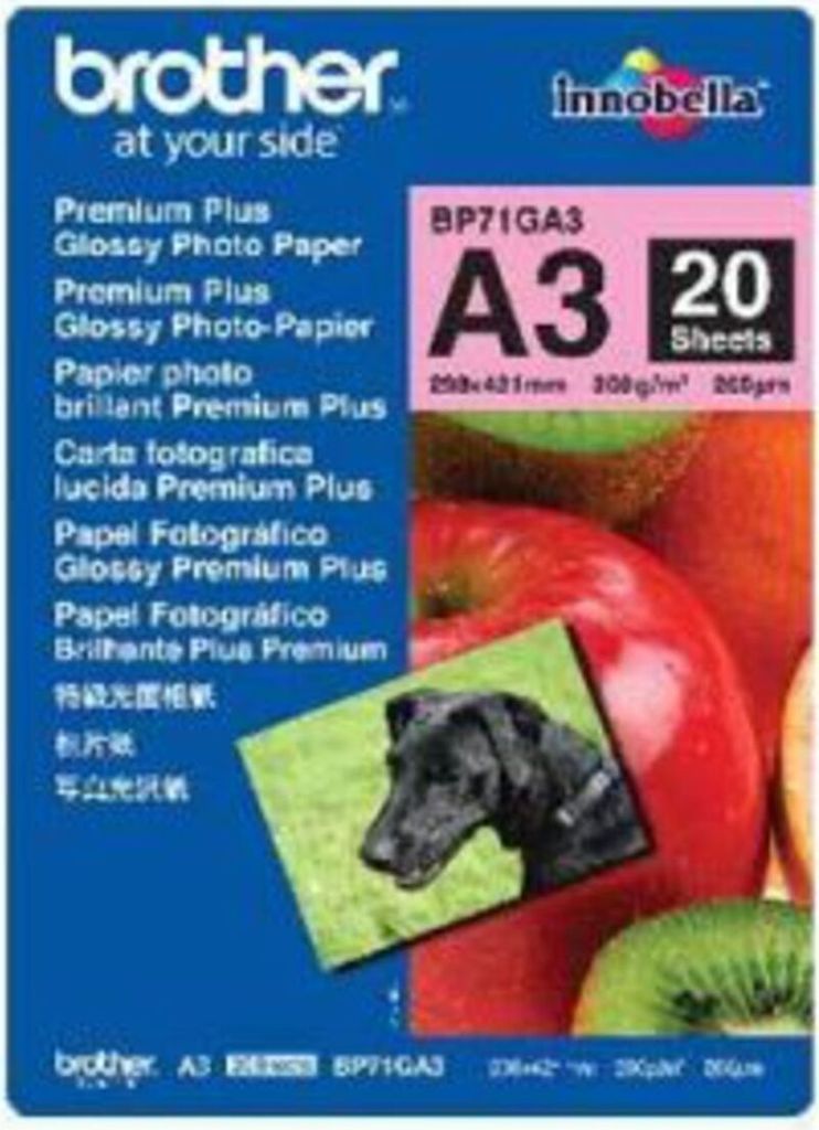 brother Fotopapier BP71GA3 DIN A3 glänzend 260 g/qm 20 Blatt
