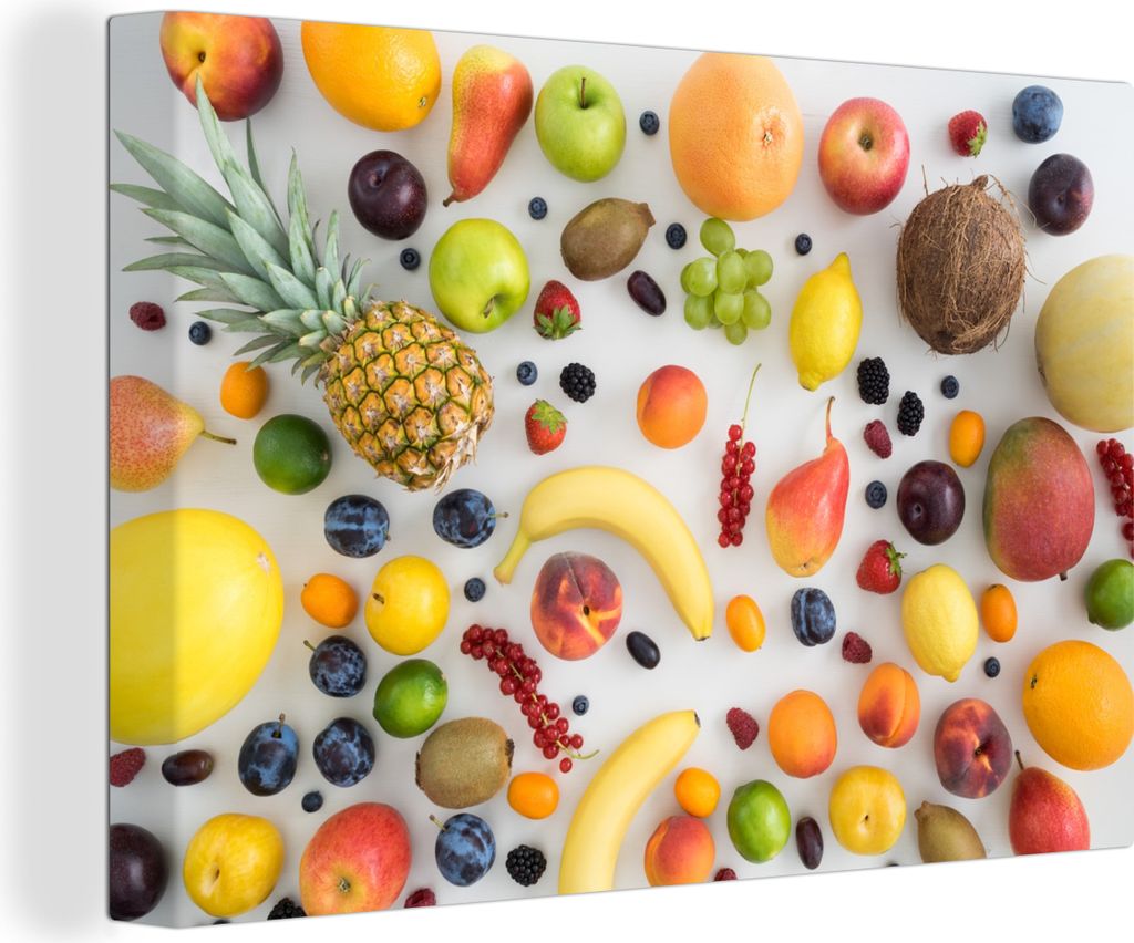 OneMillionCanvasses - Leinwandbilder - 140x90 cm, Regenbogen - Obst - Sommer - Jahreszeiten, Wandbilder Kunstdruck Wanddekoration - Foto auf Lein...