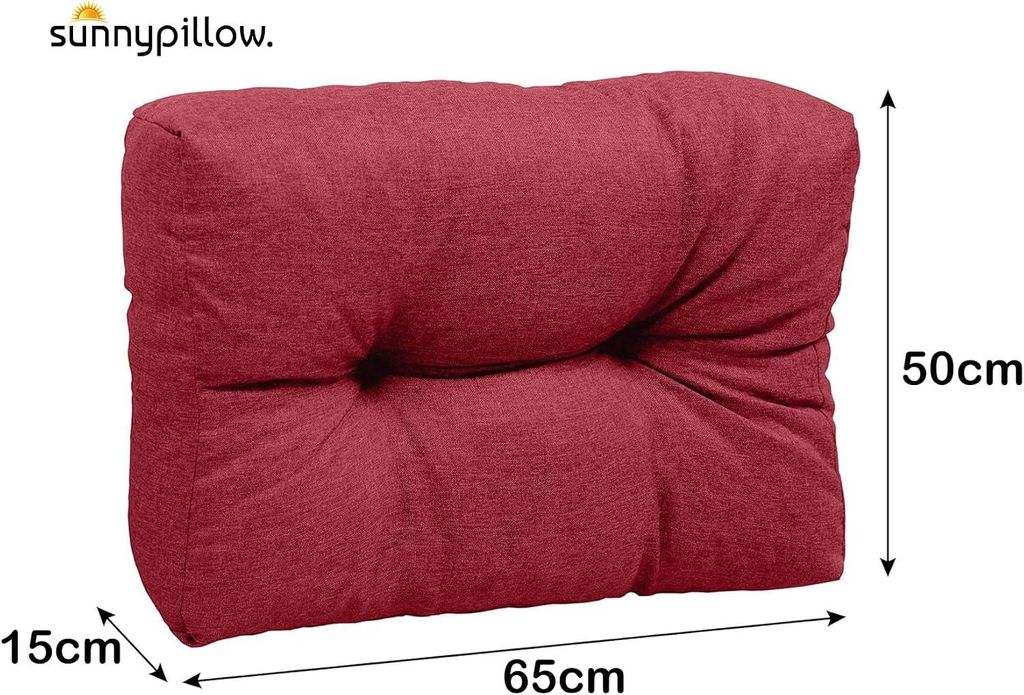 sunnypillow Palettenkissen für Gartenmöbel - Rückenkissen Produktbild 