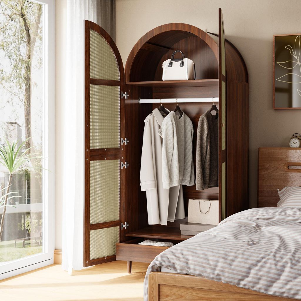 MODFU garderobekast met gebogen deuren, moderne kast met Productafbeelding 