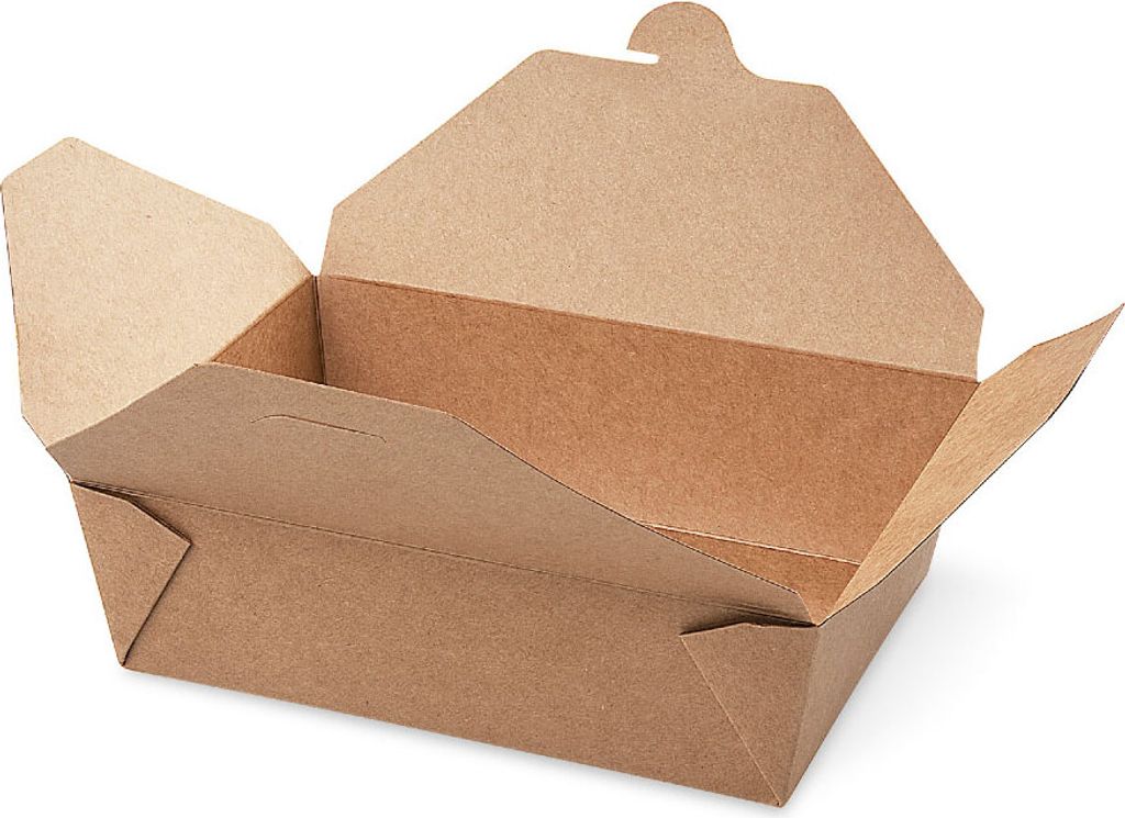 50 Braune Faltboxen Asiaboxen 220x160x65 mm 2100ml Foodboxen Pommesboxen