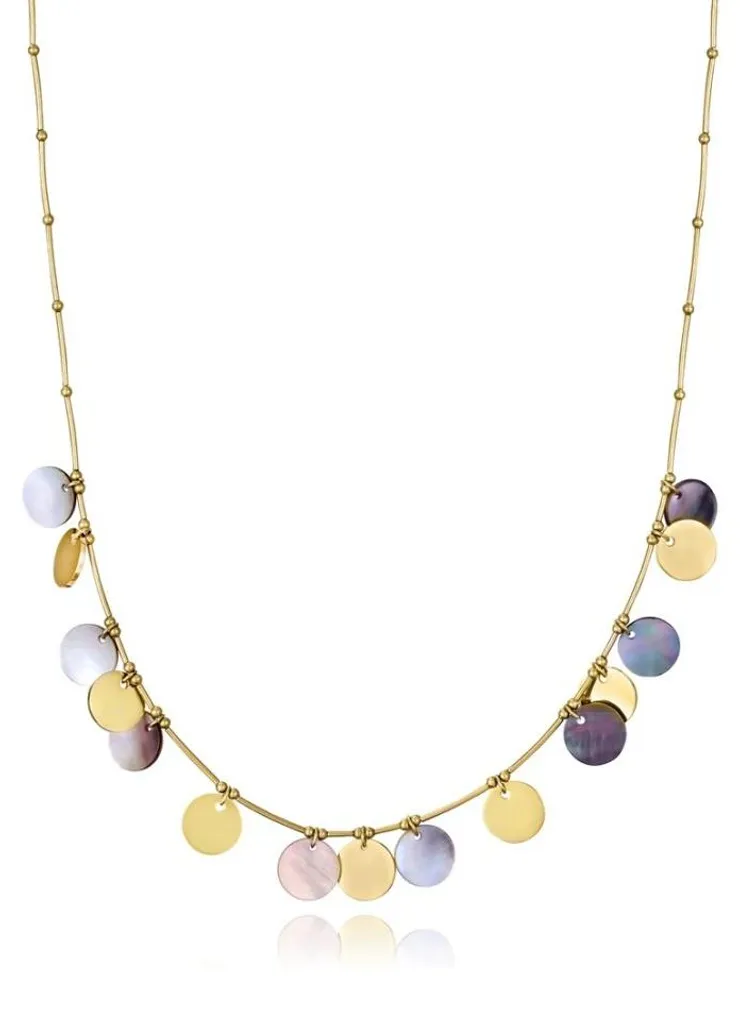 Collier plaqué or avec pièces Chic 14182C01012 pour femme élégante