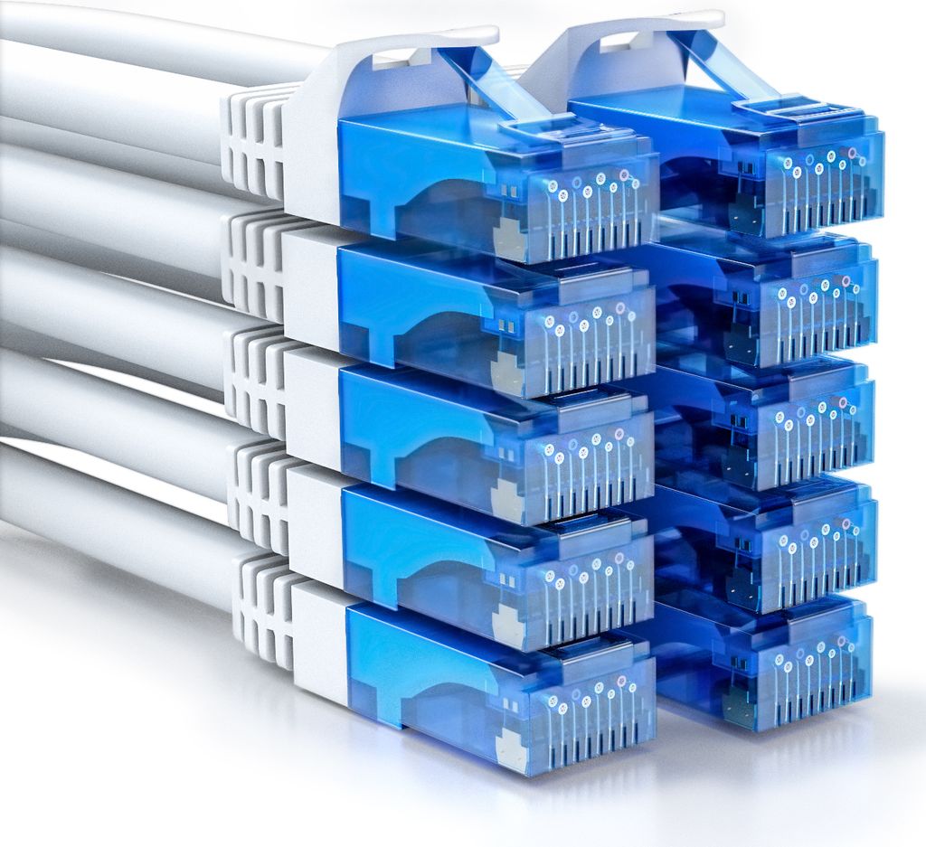 deleyCON 10x 0,25m CAT6 Netzwerkkabel Set - Kurzes 25cm U-UTP RJ45 CAT-6 LAN Kabel Patchkabel Ethernetkabel DSL Switch Router Modem Repeater Patchp...