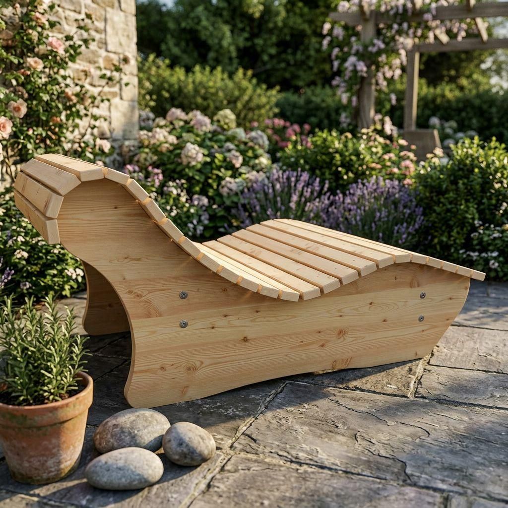 Relaxliege "Heiner" Gartenliege 100cm Lärche