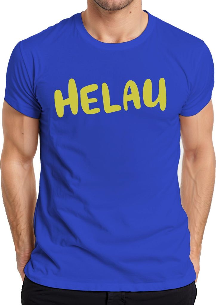 Helau Karneval Fasching Fastnacht Narren Karnevalsparty Gelb Herren T-Shirt, Blau, XXL