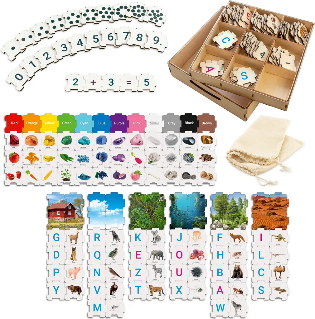 Puzzle en bois Ulanik Horizon - Jeu éducatif Montessori de 12 pièces