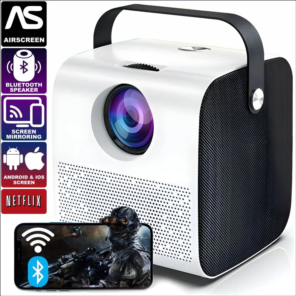 Mini Vidéoprojecteur Portable HD 720p avec WiFi et Bluetooth Intégré