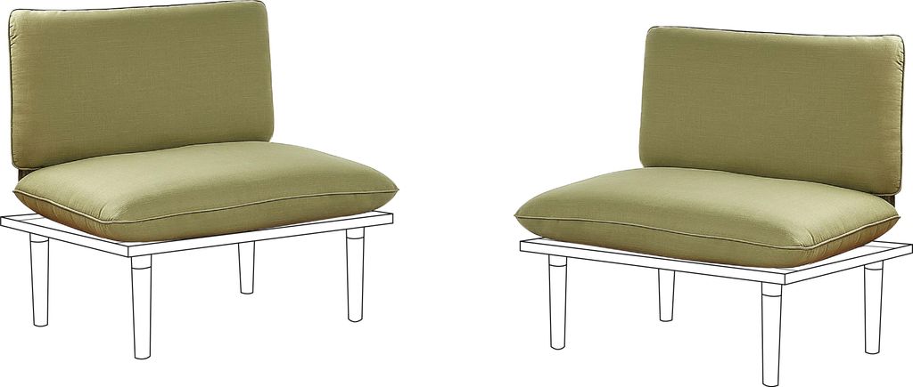 BELIANI Ersatzbezüge Olivgrün aus Stoff 4-teilig mit Reißverschlüssen Modern Outdoor Rücken- und Sitzkissenbezüge für Gartenmöbel Loungemöbel