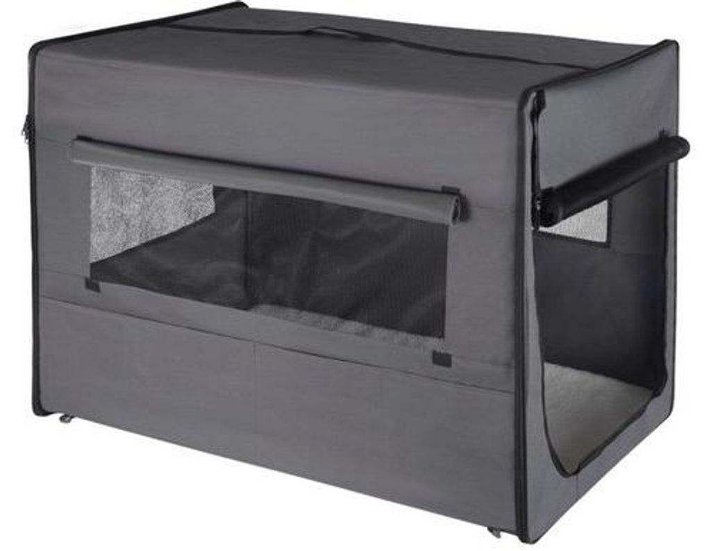 Hundebank - große Autobank - sicher & robust - mit Kissen - ideal für Transport - grau - 103x71x79 cm