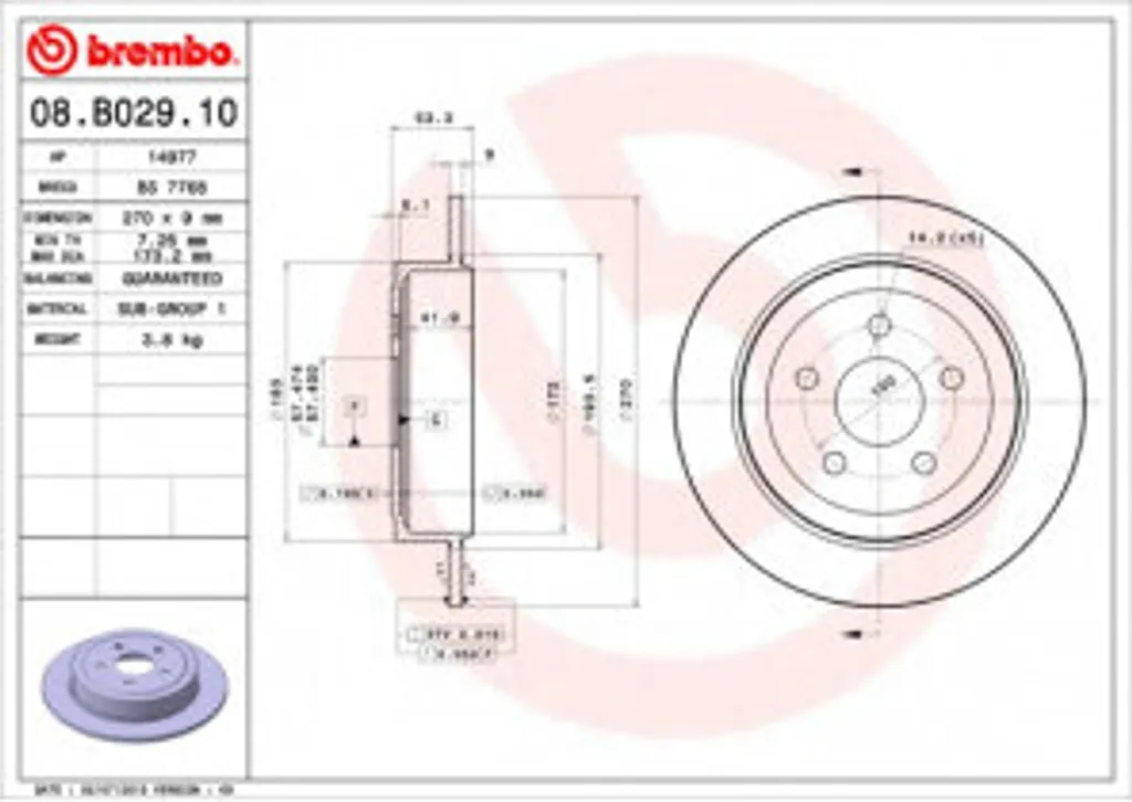 Disque de frein Brembo 08.B029.10 : stop aux bruits et vibrations OE