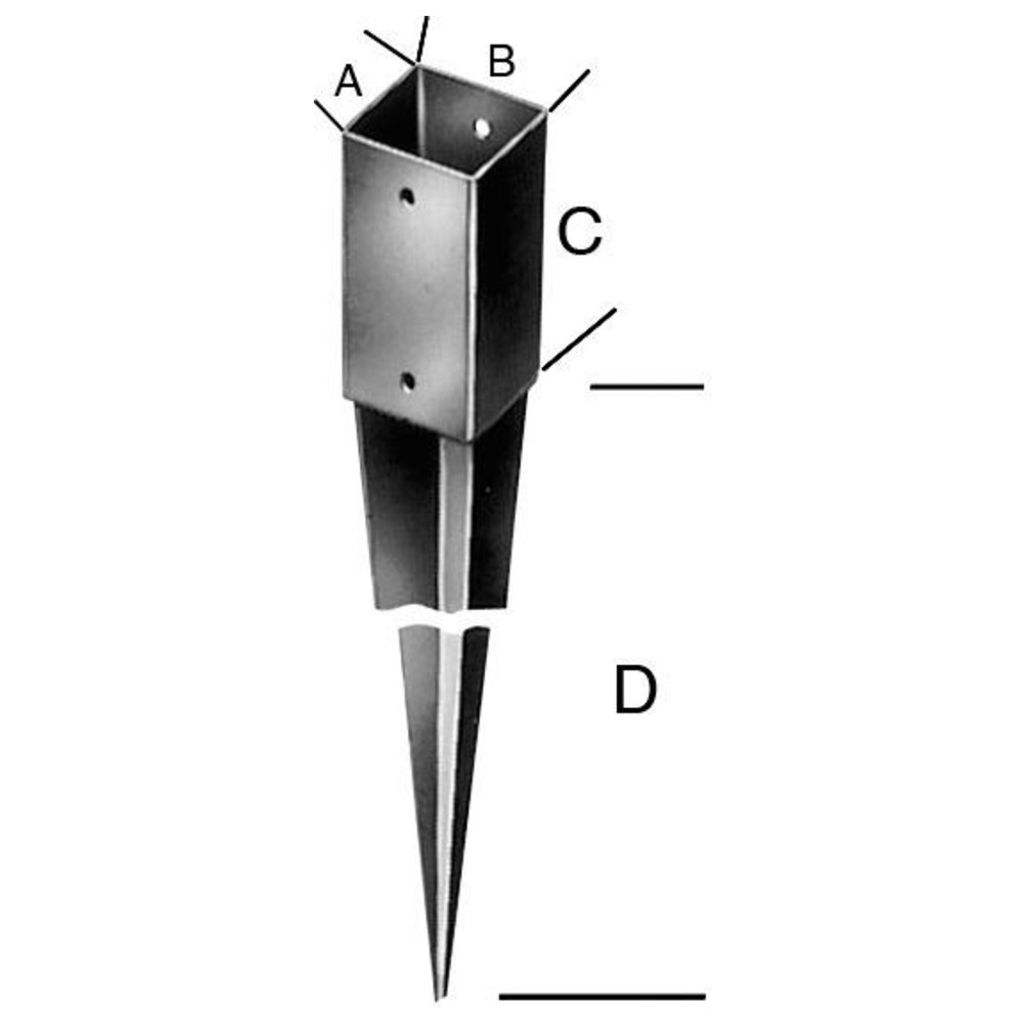 Einschlagbodenhülse tzn 91x900 Stärke 2,0mm