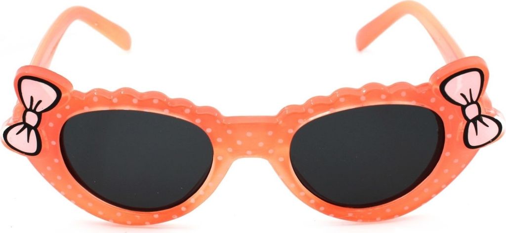 Süße Baby Sonnenbrille Kleinkind Brille Schwarz Getönt UV400 mit Schleifen Orange Markenbrille Rennec Brillenbeutel