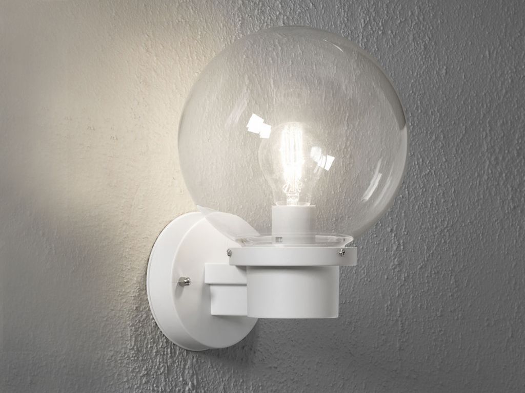LED Außenwandleuchte mit Dämmerungssensor, Wandlampe außen, Terrassenlampe, Weiß