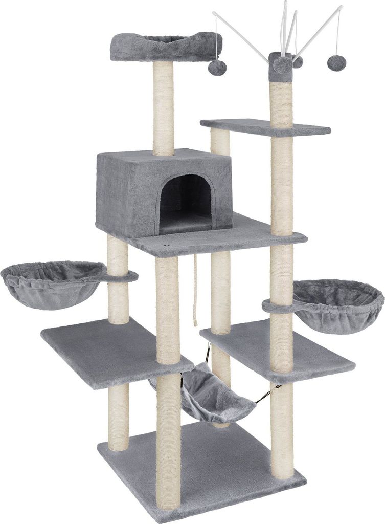 Arbre à chat LILOU 165 cm - gris Image du produit 
