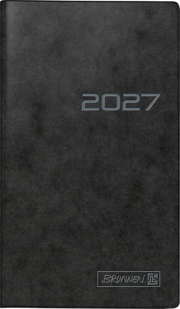 2027 BRUNNEN Taschenkalender9x15cm sw 2S/1M