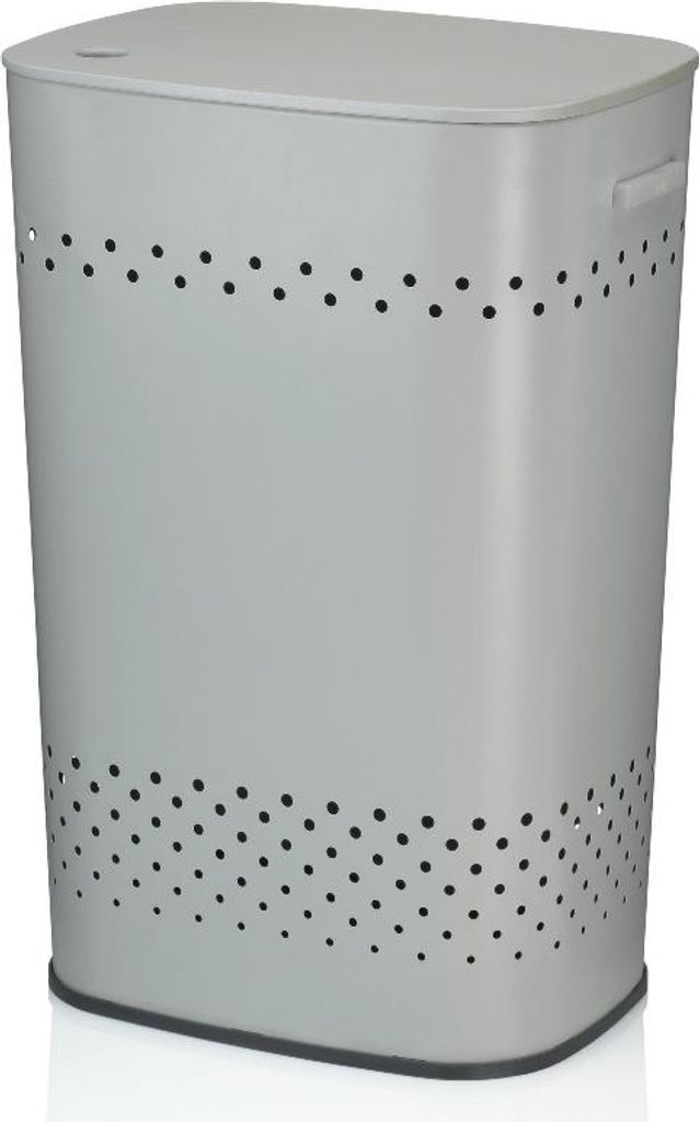 Wäschekorb Malaga Metall hellgrau 39,5x29,5x57,5cm