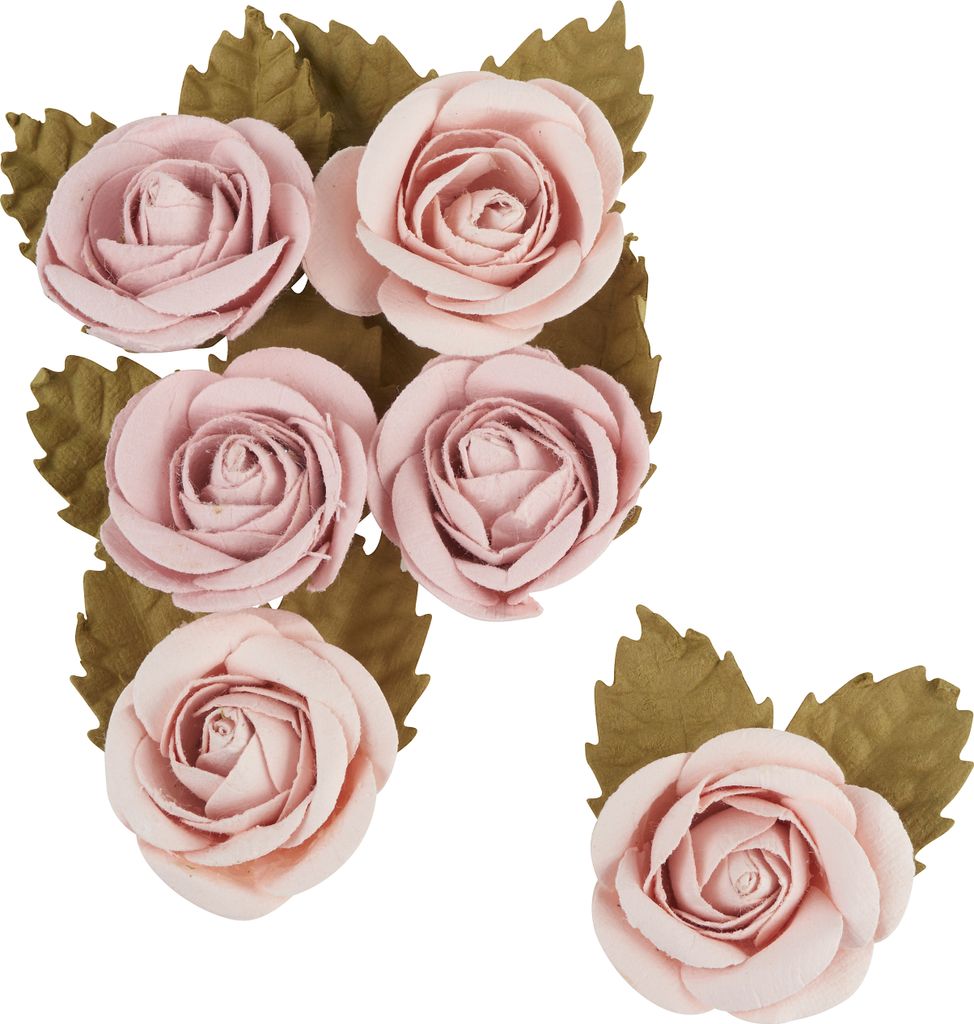 Artemio Papierblumen Rosé Set 6 Stück 3.5 cm breit 3.5 cm lang Dekoblumen
