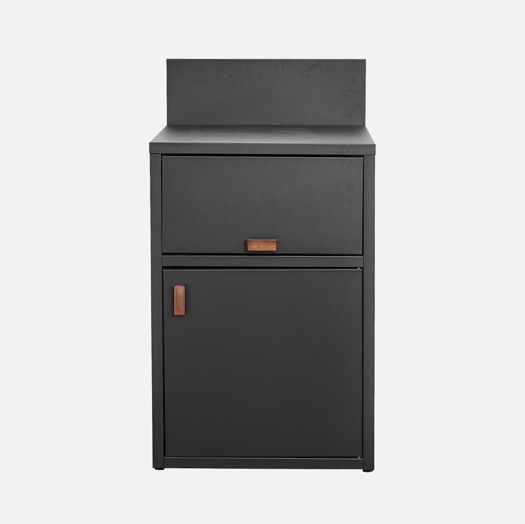 sweeek - Außenküche Stahl 2 Türen B 60 cm - Schwarz Produktbild 
