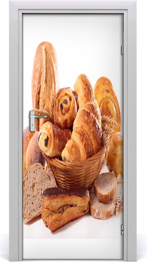 Tulup Türaufkleber 85x205 cm Dekorative Aufkleber Selbstklebend Wasserdichte Tapete Abnehmbar Schlafzimmer Wohnzimmer Wohnkultur - Brot in einem Korb