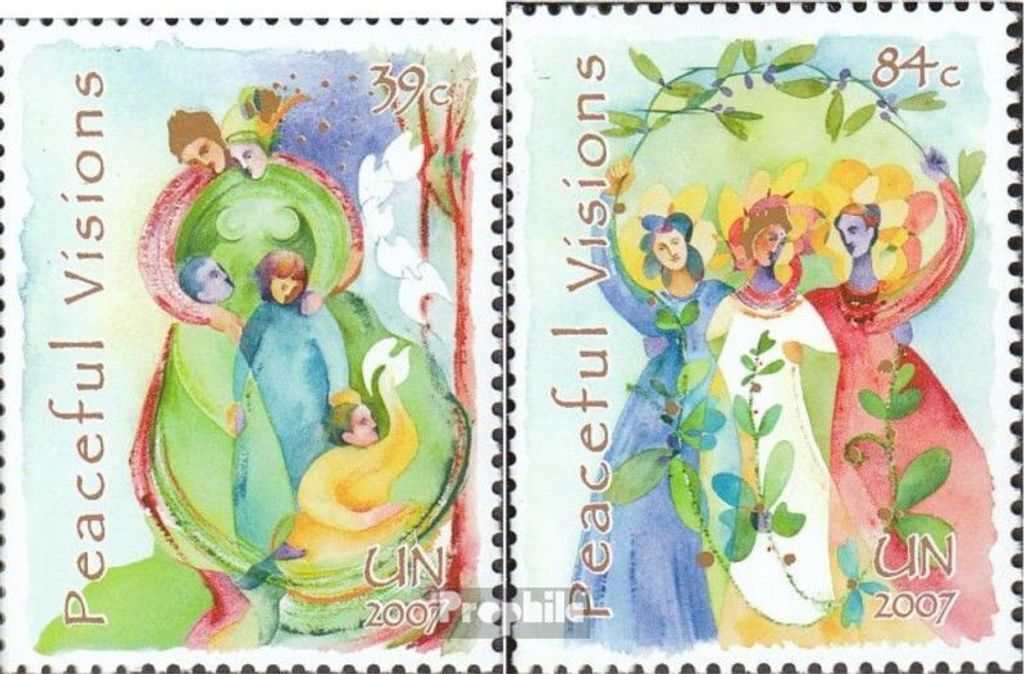 Briefmarken UNO - New York 2007 Mi 1063-1064 (kompl.Ausg.) postfrisch Friedliche Visionen
