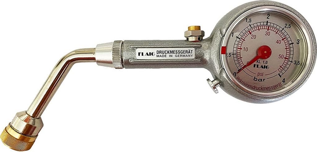 Flaig Reifendruckprüfer 0-4 bar Reifendruckprüfer mit Ablassventil RM/4S-F-A