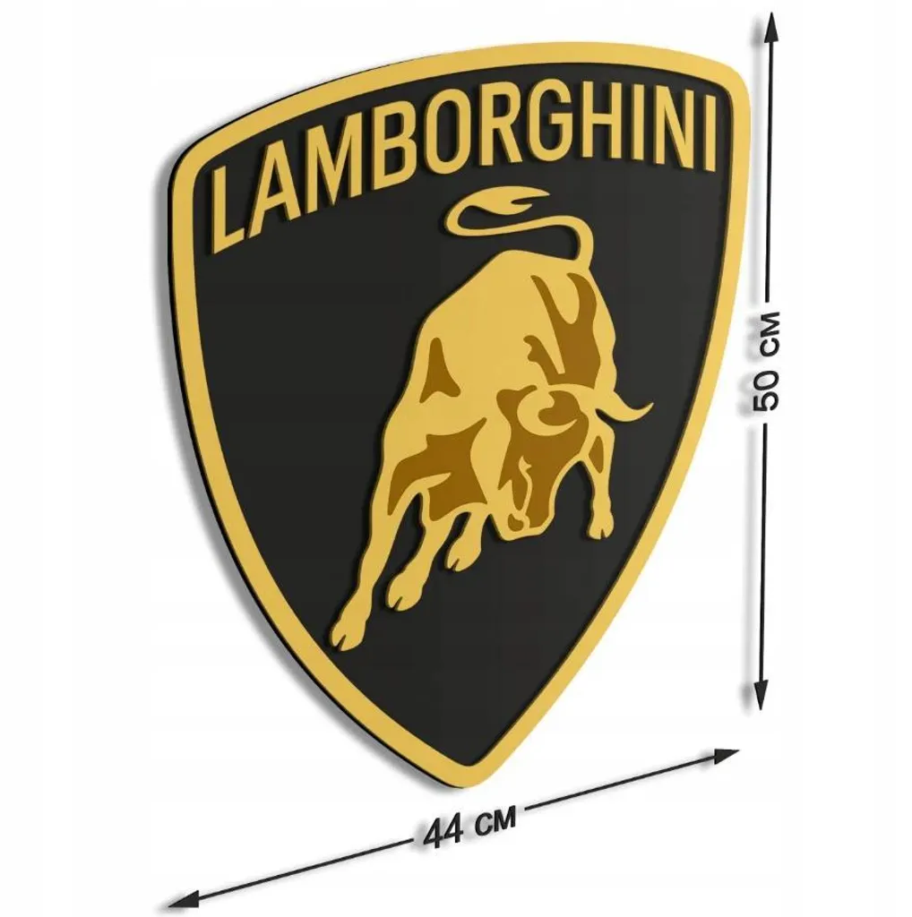 Éclairage Mural Logo Lamborghini 3D - Lampe LED Décorative 50x44 cm