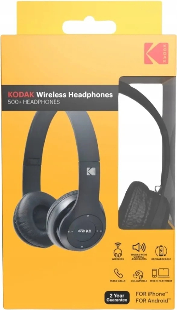 Écouteurs sans fil Kodak Noir - Écouteurs Bluetooth Noir One Size