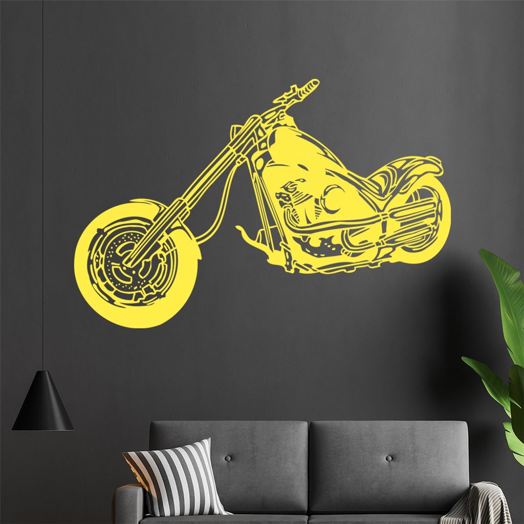 Chopper Wandtattoo in 6 Größen - Wandaufkleber Wall Sticker - Dekoration, Küche, Wohnzimmer, Schlafzimmer, Badezimmer