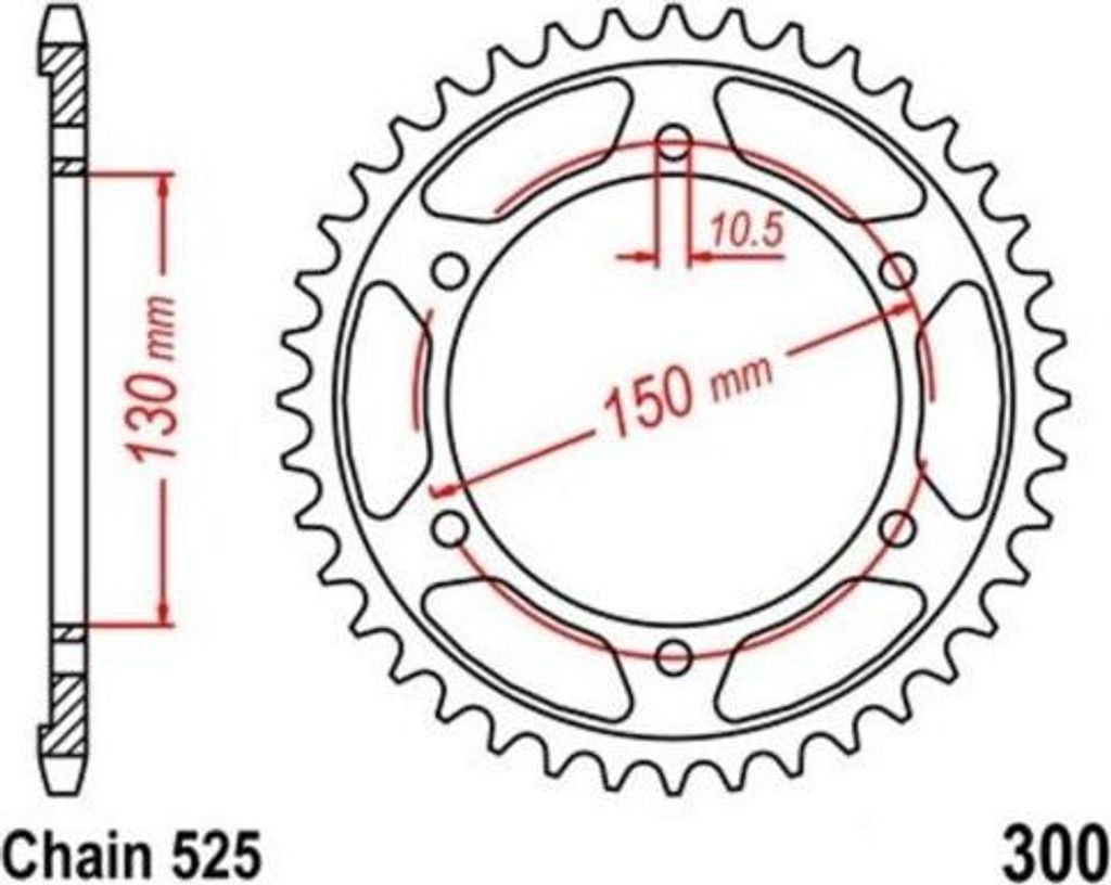 Kettenrad 48Z Teilung 525 für HONDA XL 700 V Transalp 08-10 Rear sprocket