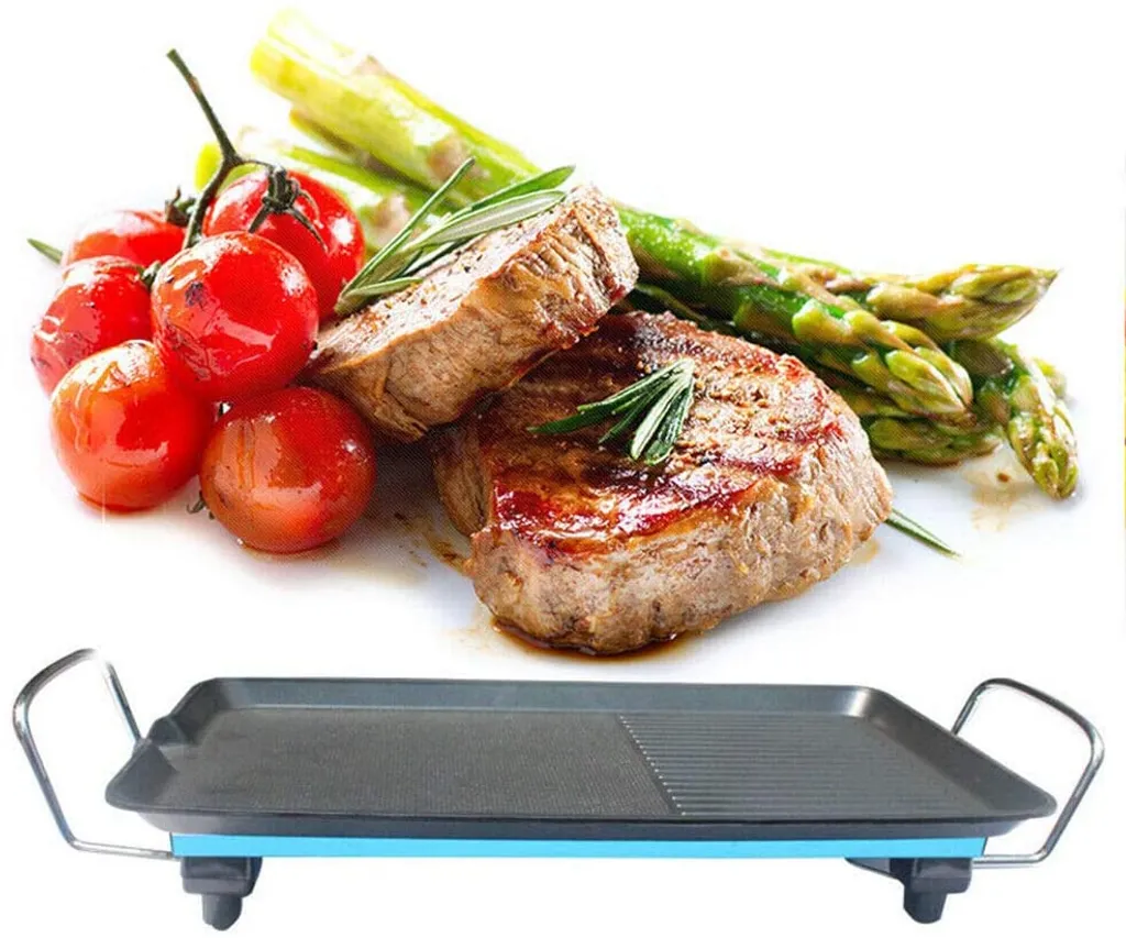 Barbecue sur pied de jardin avec plaque de cuisson antiadhésive