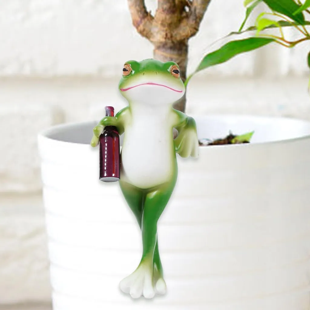 Grenouille décorative pour balcon et jardin, ornement de pot à suspendre
