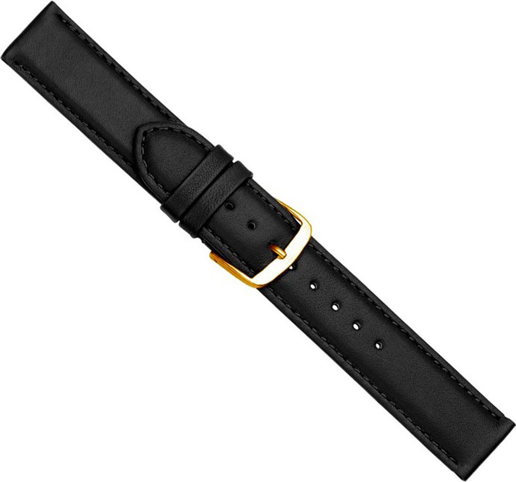 Beach Ersatzband Uhrenarmband Kalbsleder schwarz 20432G, Stegbreite:16mm