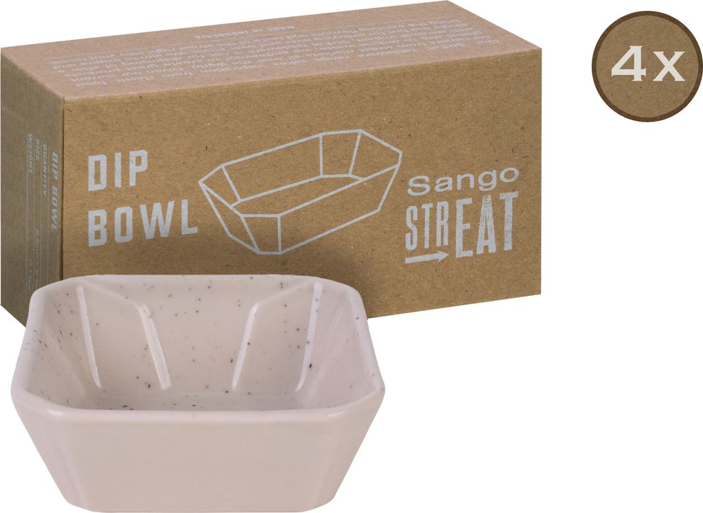 CreaTable, 33970, Streat Food Creme, Dip Bowl 4-tlg, Steinzeug