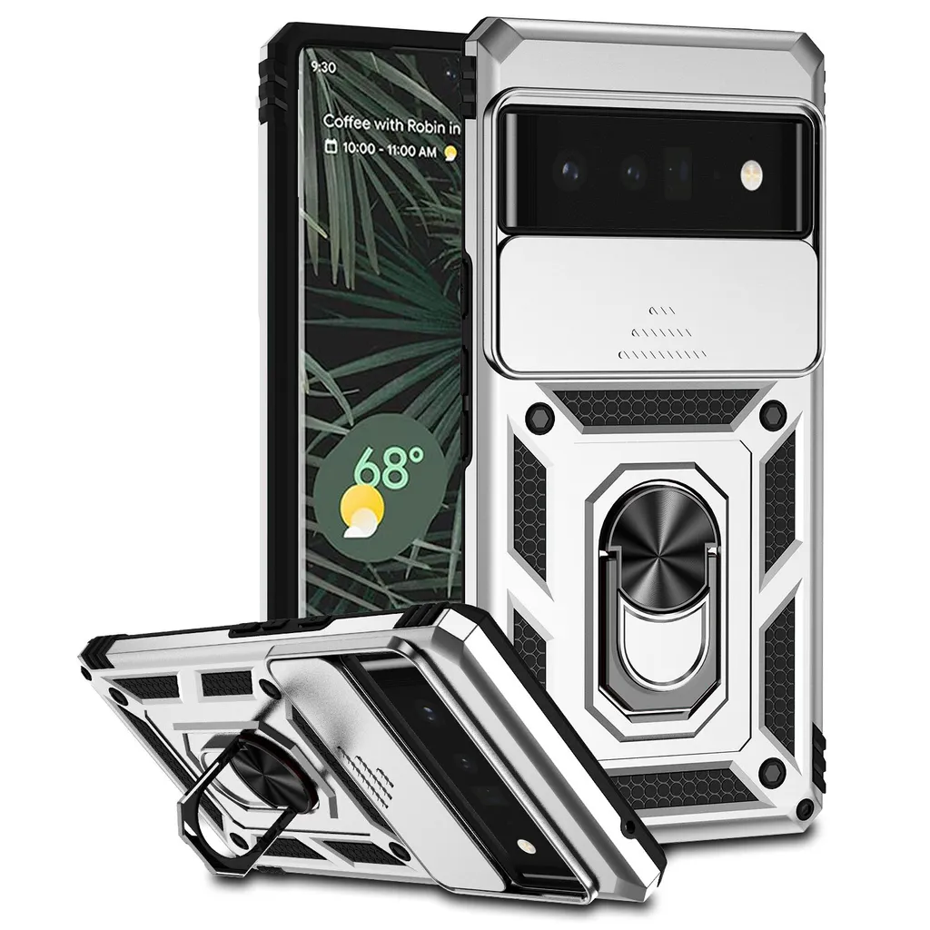 Custodia Pixel 6 Pro Argento: Protezione Camera e Anello - Offerta!