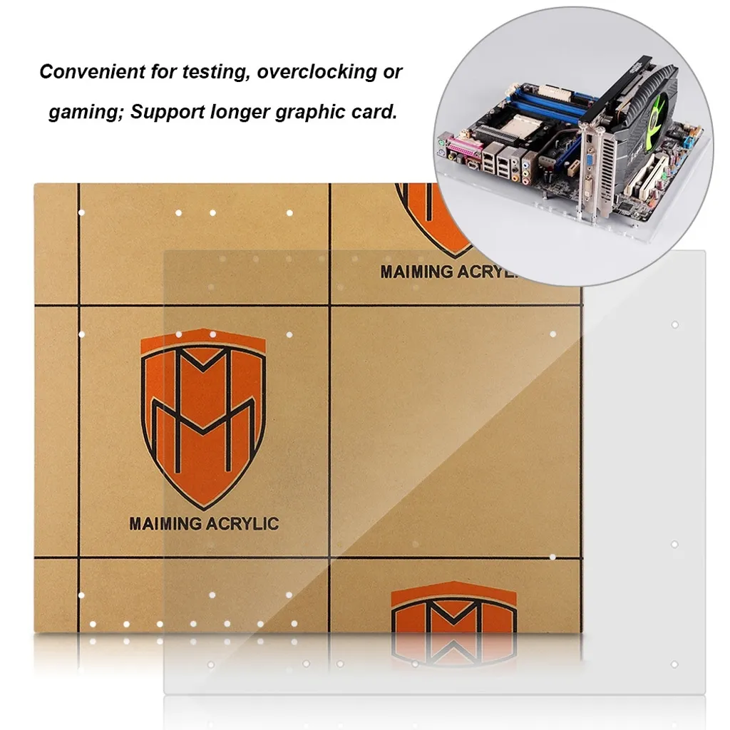 Boîtier PC Transparent Acrylique Overlock avec Base Stable pour Setup DIY