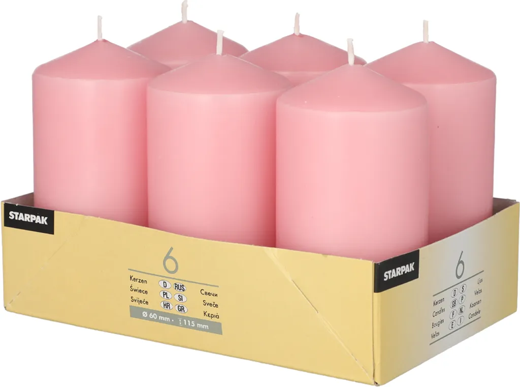 Bougie pilier vieux rose anti-coulure PAPSTAR 17992 - Qualité pro