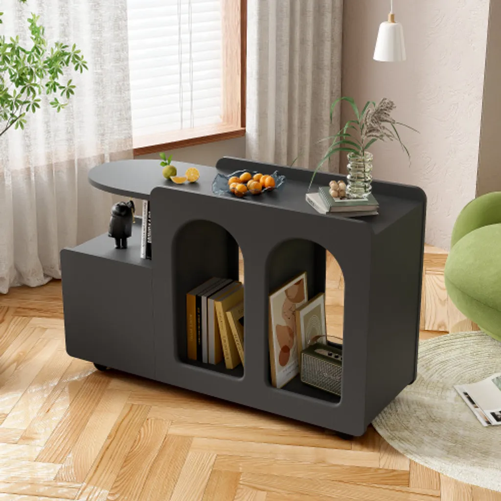Commode Gain de Place AIORBER Noire avec Protection Angles pour Enfant