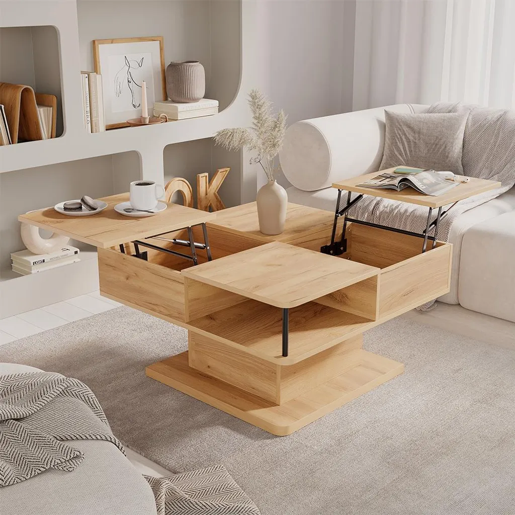 Table basse de salon Vicco Movira avec compartiments de rangement