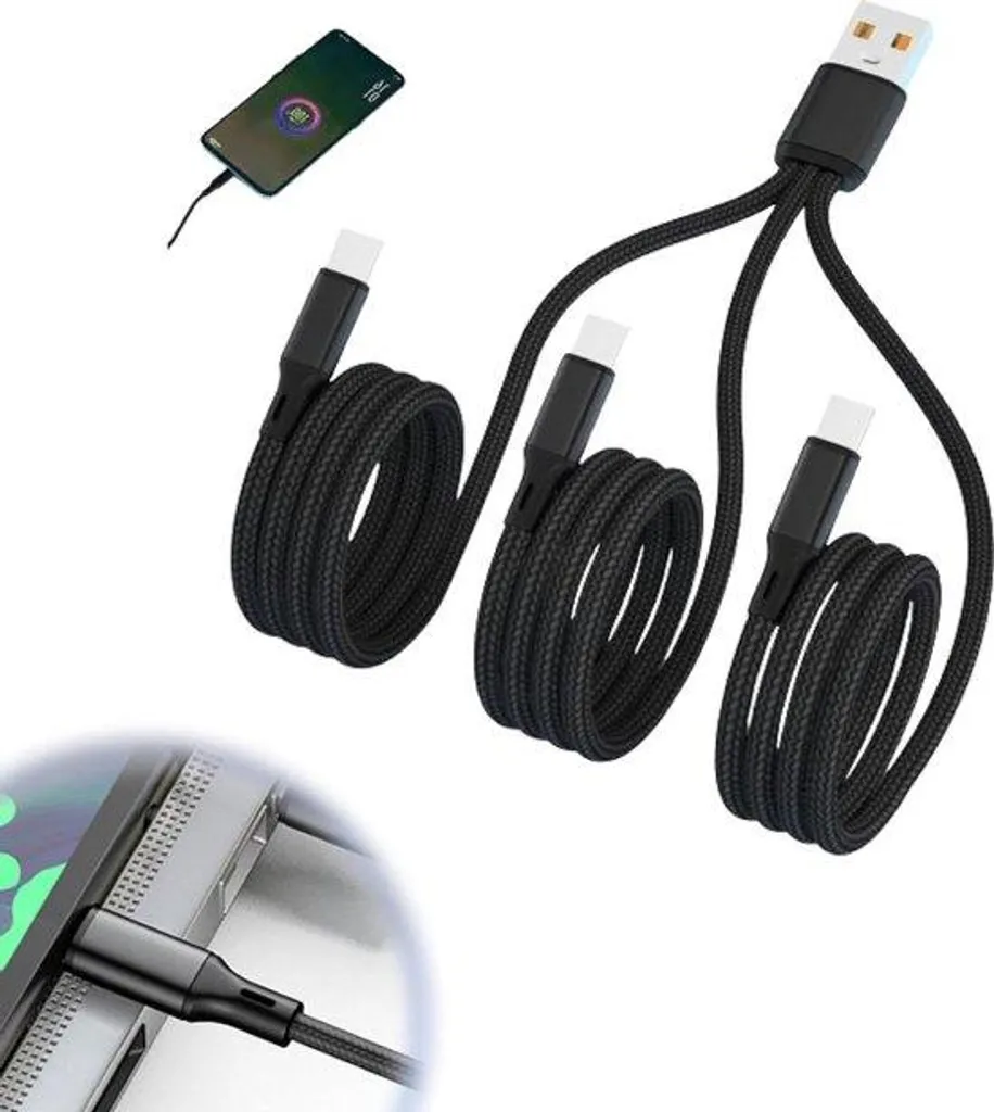 Câble USB-C 12m pour salon et bureau - Multiprise 5A en nylon résistant
