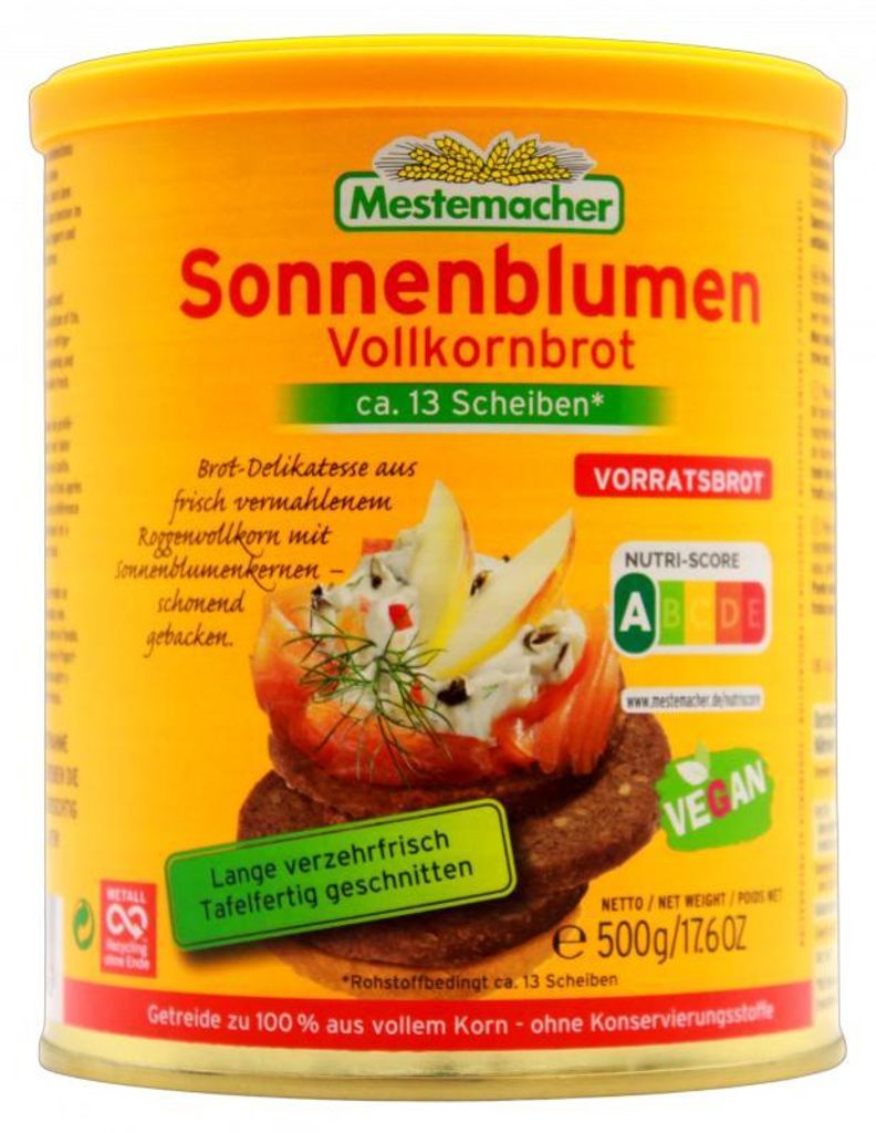Mestemacher Sonnenblumen Vollkornbrot, 12er Pack (12 x 500g Produktbild 