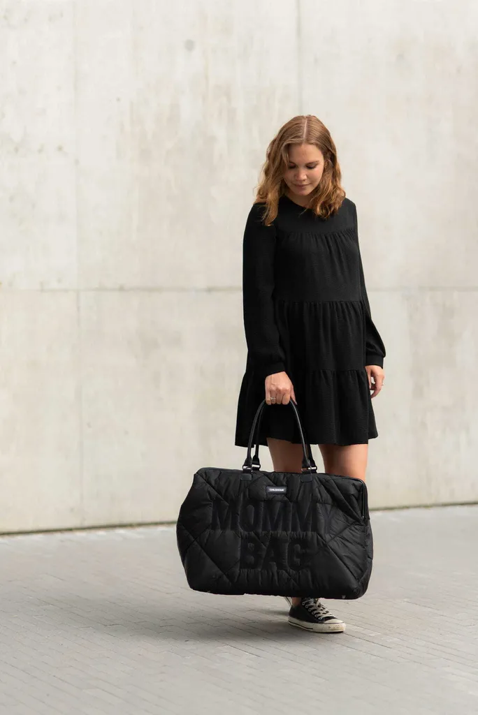 Sac à Langer Maternité Matelassé Noir pour Sorties et Week-end Bébé - 10