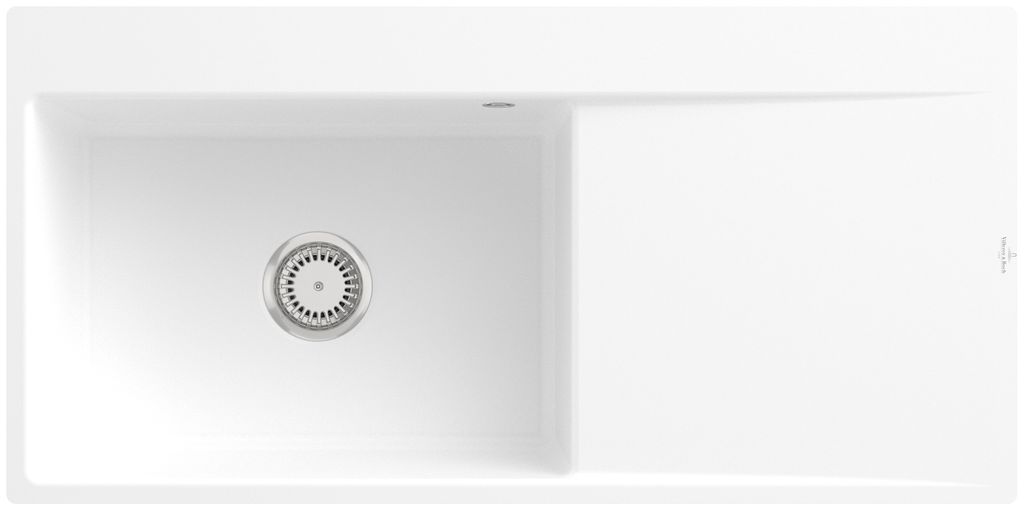 Villeroy & Boch Keramikspüle 33621FRW, Subway Style 60 Flat Flächenbündige Spüle - inkl.