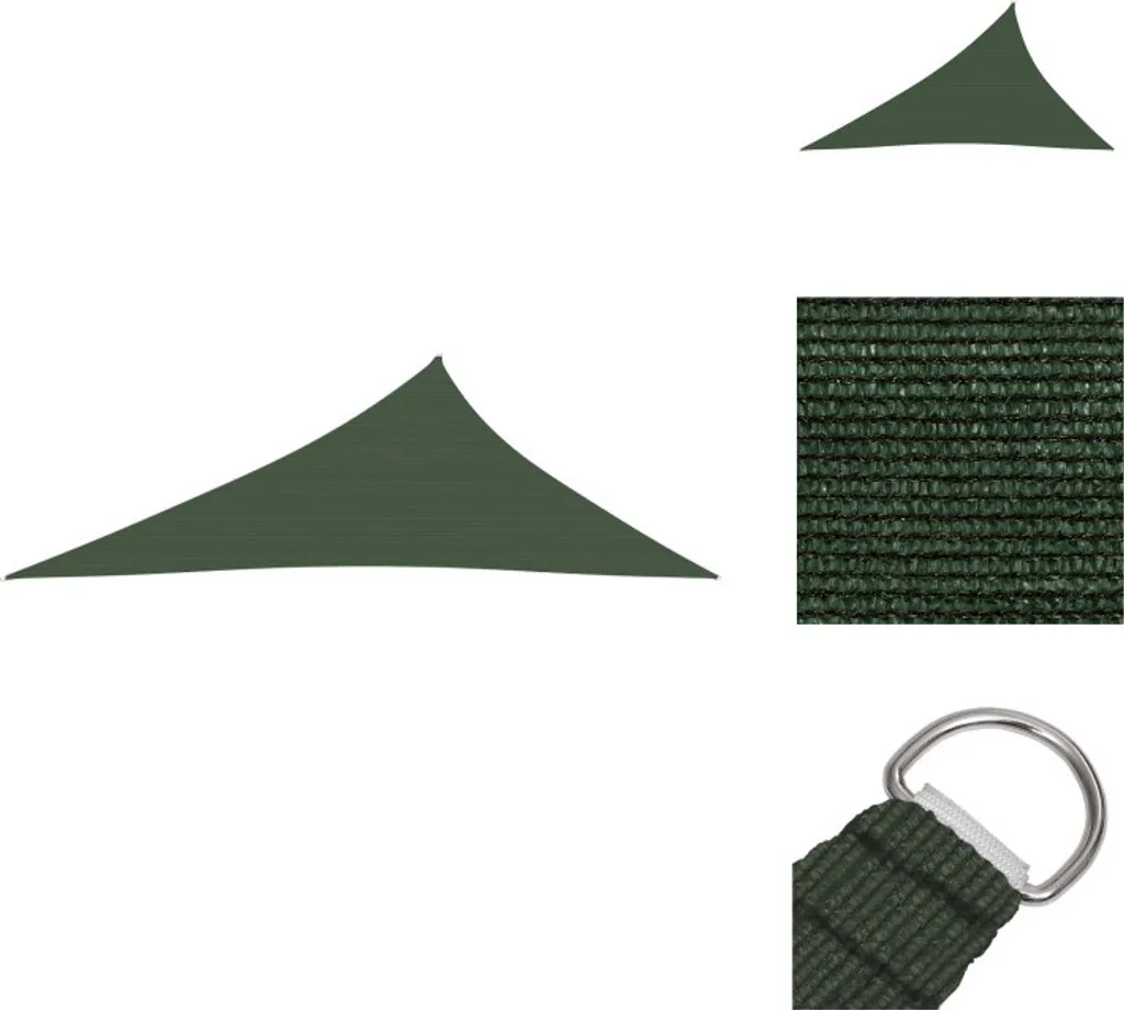 vidaXL Tenda da sole 160 g/m² verde scuro 4x5x6,8 m HDPE - Ombrelloni e tende da sole